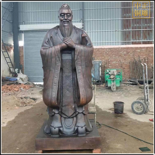 紫銅色孔子銅像鑄造.jpg